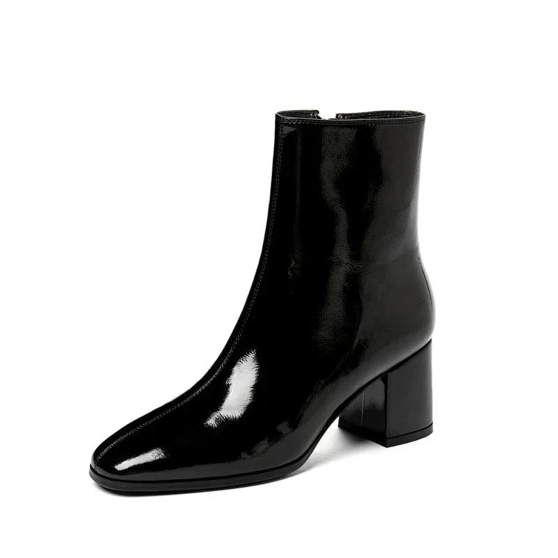 Herbstliche Lackleder Damen Stiefeletten - Luna
