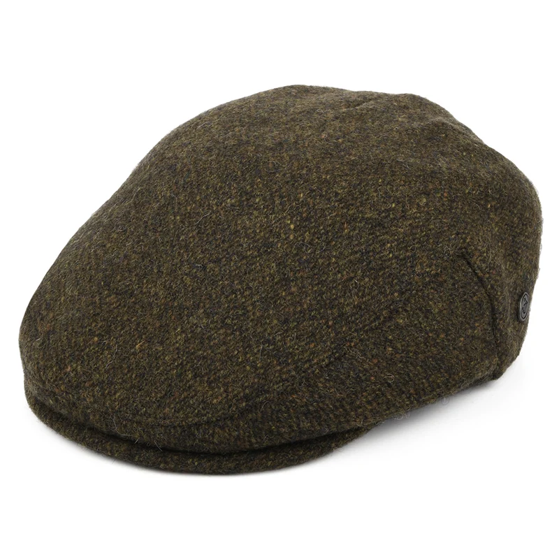 Jaxon & James Arranmore Donegal Tweed Schiebermütze - Moosgrün-Braun