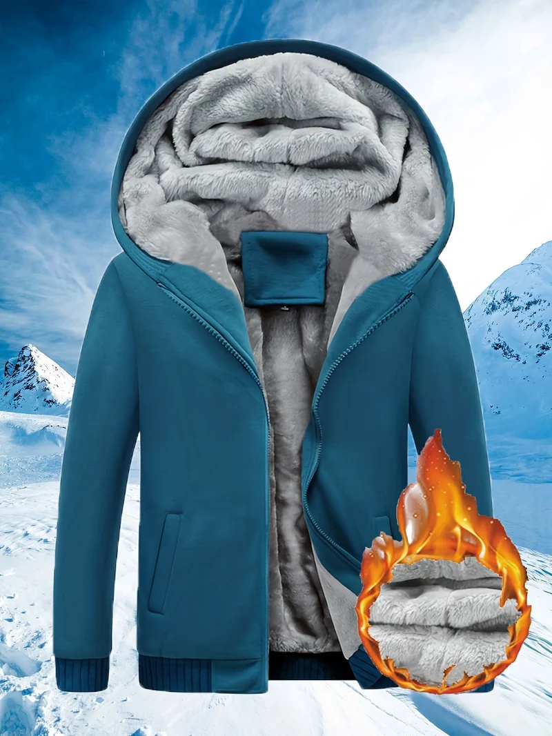 Winterwarme Fleecejacke mit Kapuze - Dario Schneeflocken Edition