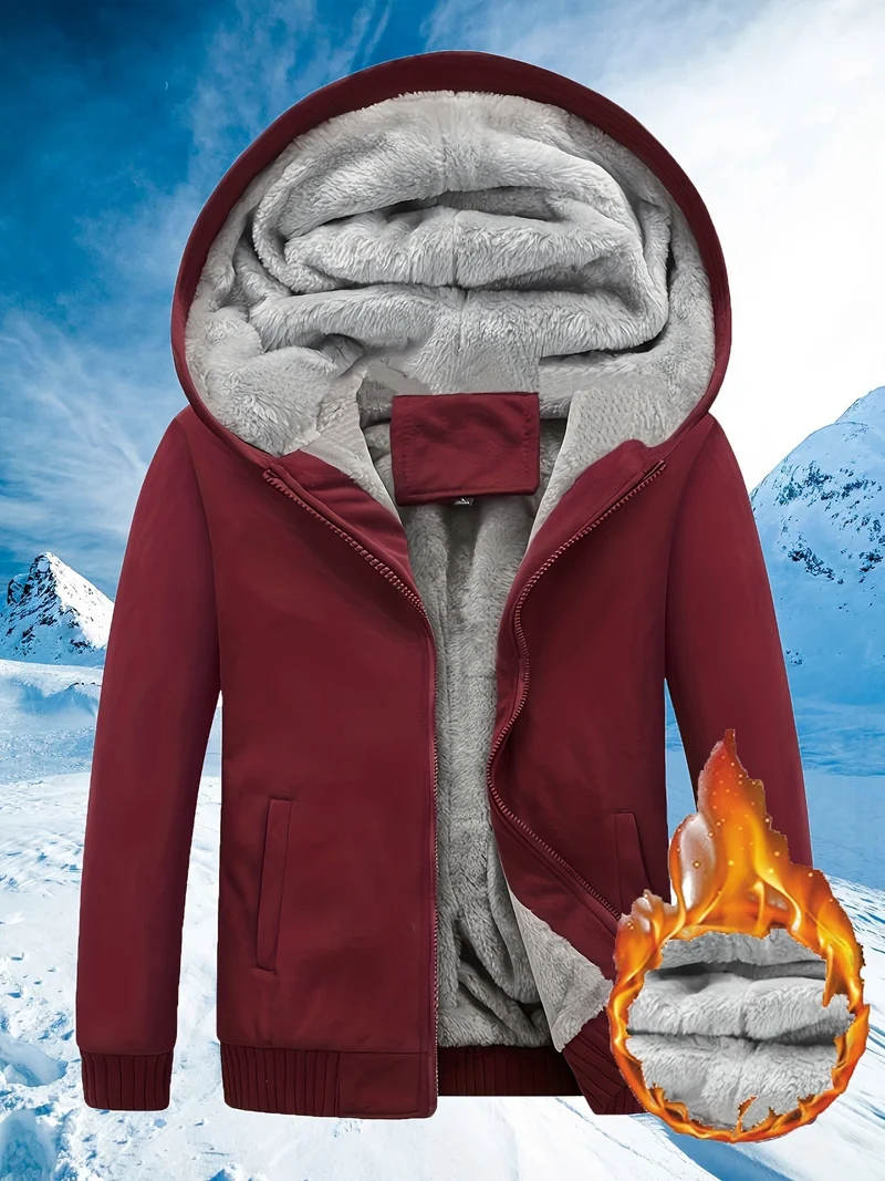 Winterwarme Fleecejacke mit Kapuze - Dario Schneeflocken Edition