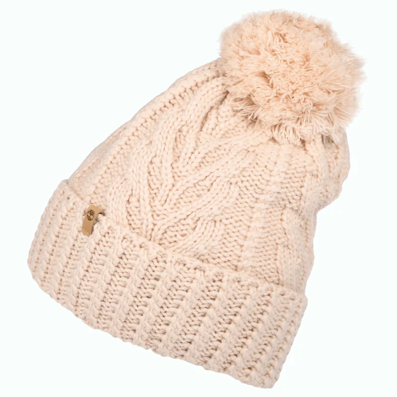 Timberland Premium Bommelmütze mit Zopfstrickmuster - Rosé