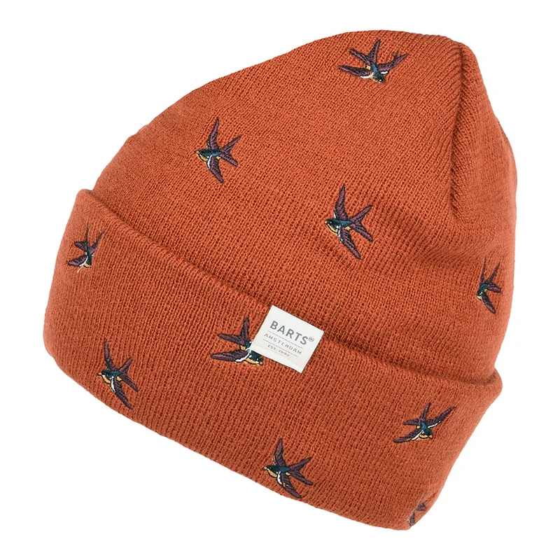 Barts Vinson mit Umschlag Beanie Mütze Schwalben - Rostrot