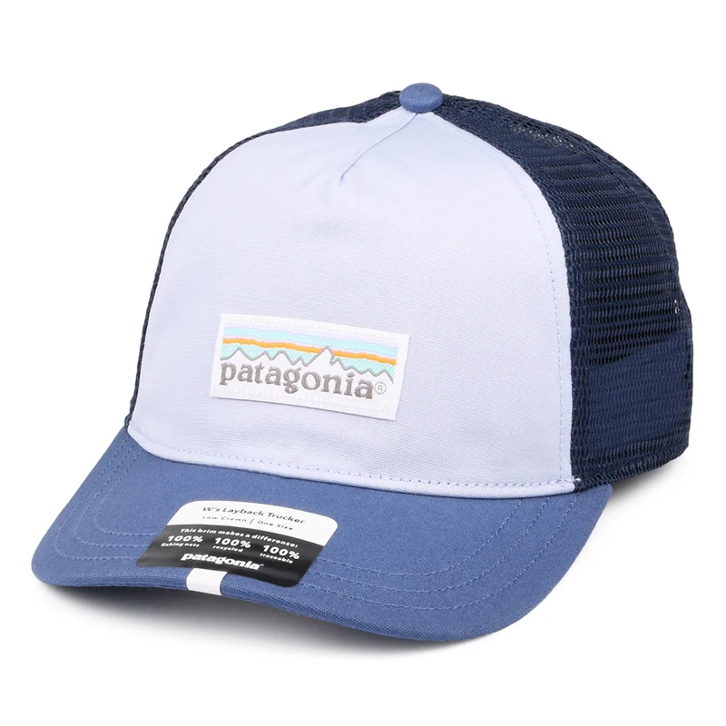 Patagonia Damen Pastell P-6 Label Layback Trucker Cap - Hellblau-Marineblau