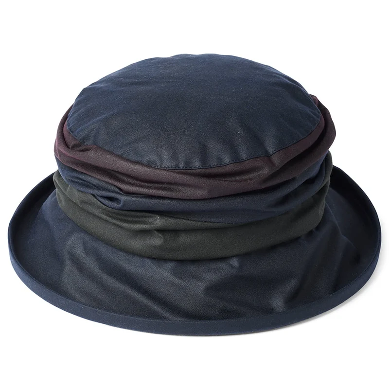 Failsworth Annie Regen Fischerhut aus British Waxed Cotton - Marineblau