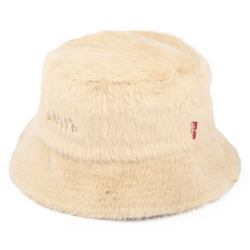 Levi's Cozy Kunstfell Fischerhut - Creme