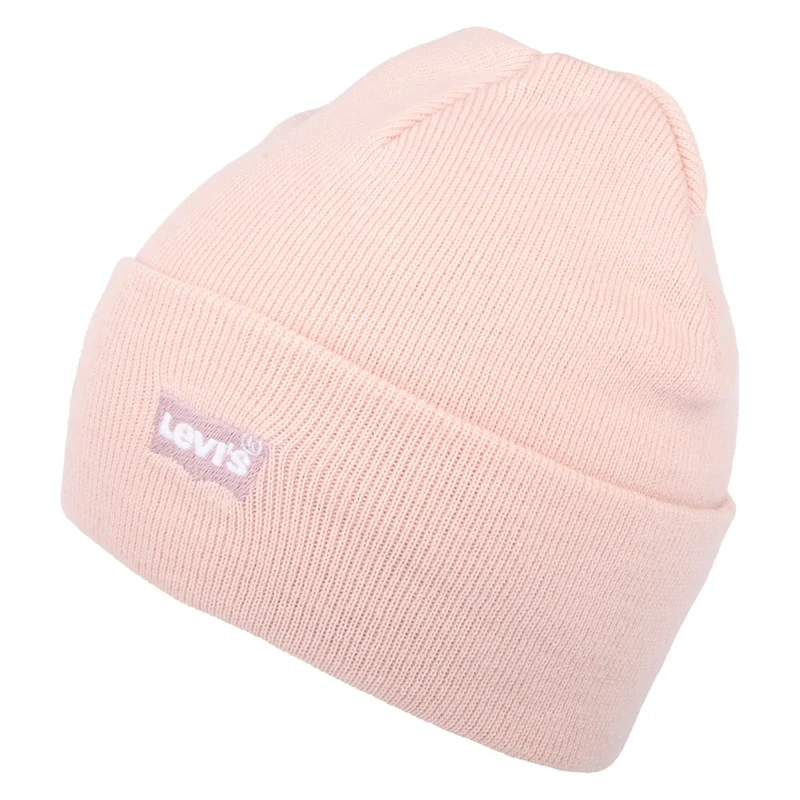 Levi's Tonal Batwing Embroidery Slouchy Beanie Mütze - Rosa