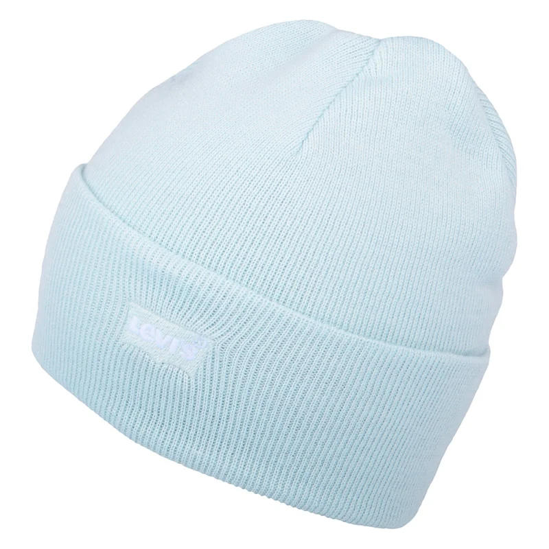 Levi's Tonal Batwing Embroidery Slouchy Beanie Mütze - Hellblau