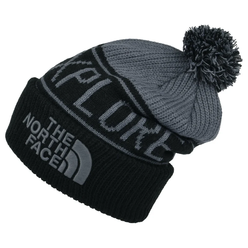 The North Face Retro TNF Pom Bommelmütze - Grau-Schwarz