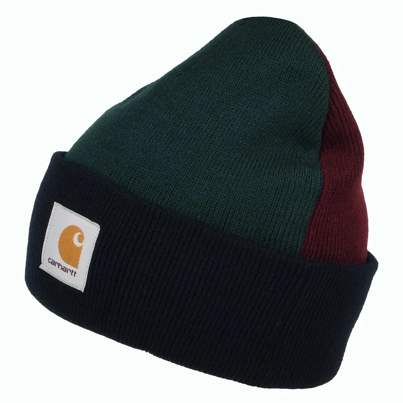 Carhartt WIP Triple Beanie Mütze - Marineblau-Grün-Weinrot