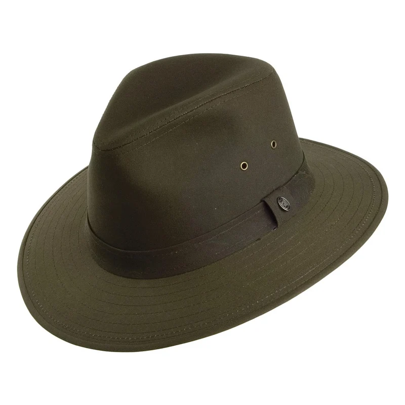 Jaxon & James Safari Fedora aus Wachstuch Oliv Großhandel