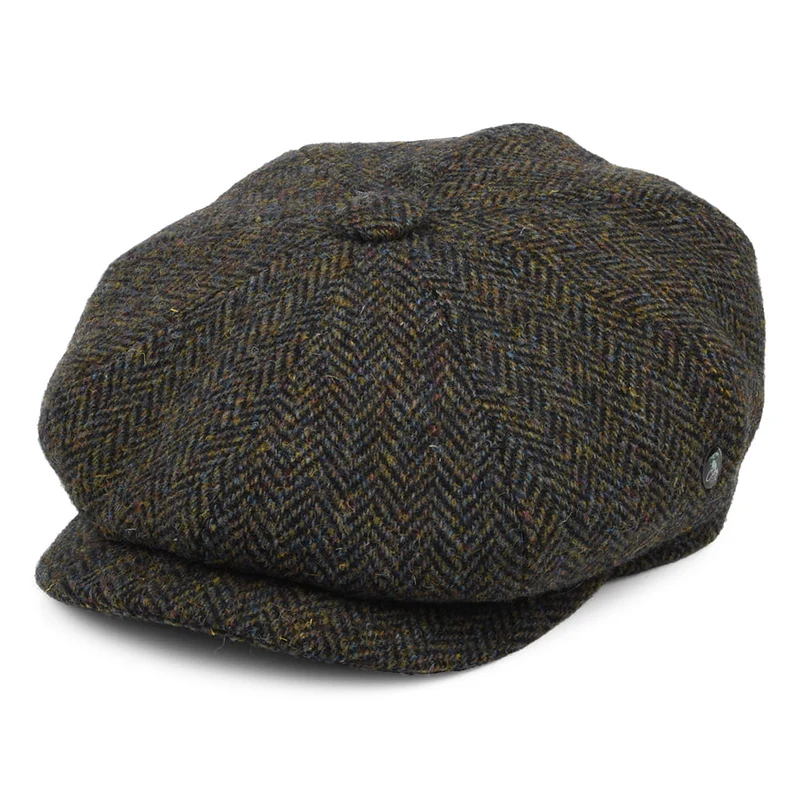 City Sport Deep Fit HARRIS TWEED Ballonmütze Marl - Waldgrün-Marineblau