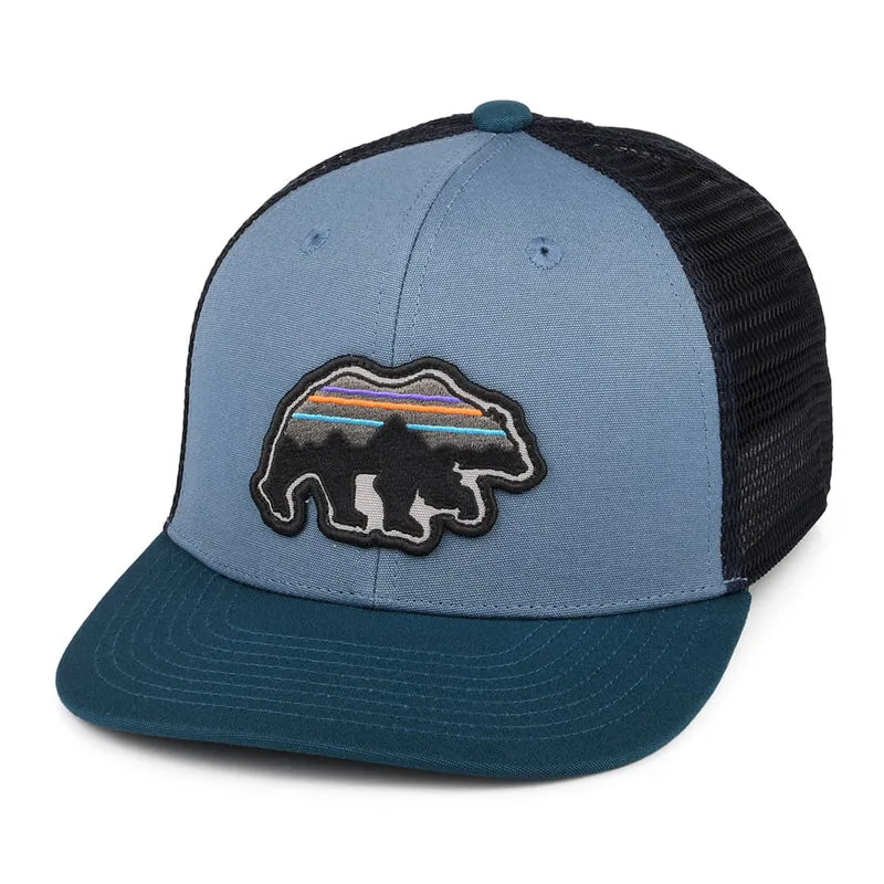 Patagonia Kinder Back for Good Bear Trucker Cap aus organischer Baumwolle - Blau