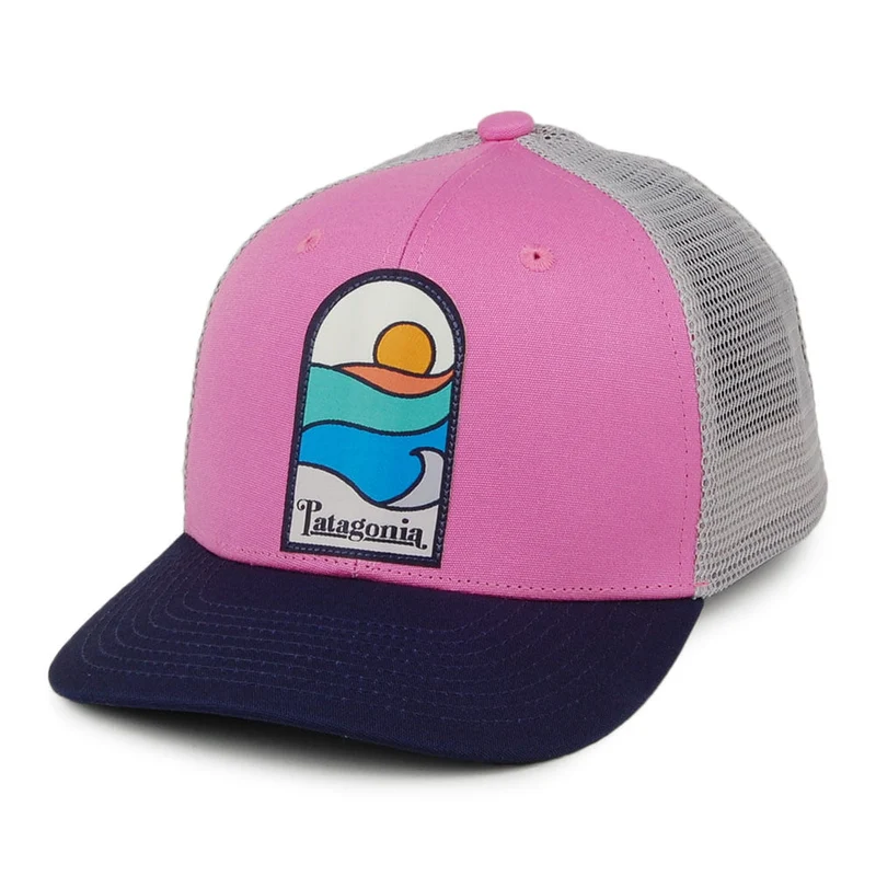 Patagonia Kinder Sunset Trucker Cap aus organischer Baumwolle - Pink-Grau