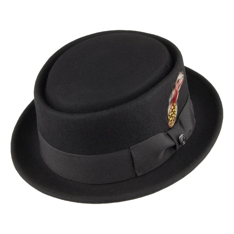 Jaxon & James Crushable Pork Pie Wollfilzhut Schwarz Großhandel