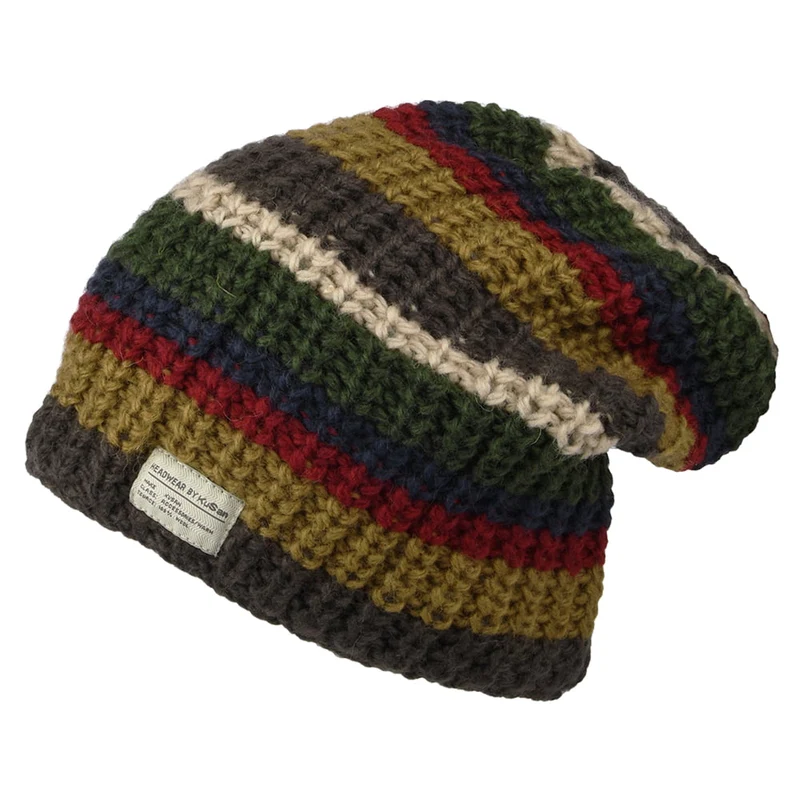 Kusan Cardi Beanie Mütze Floppy - Khaki-Multi