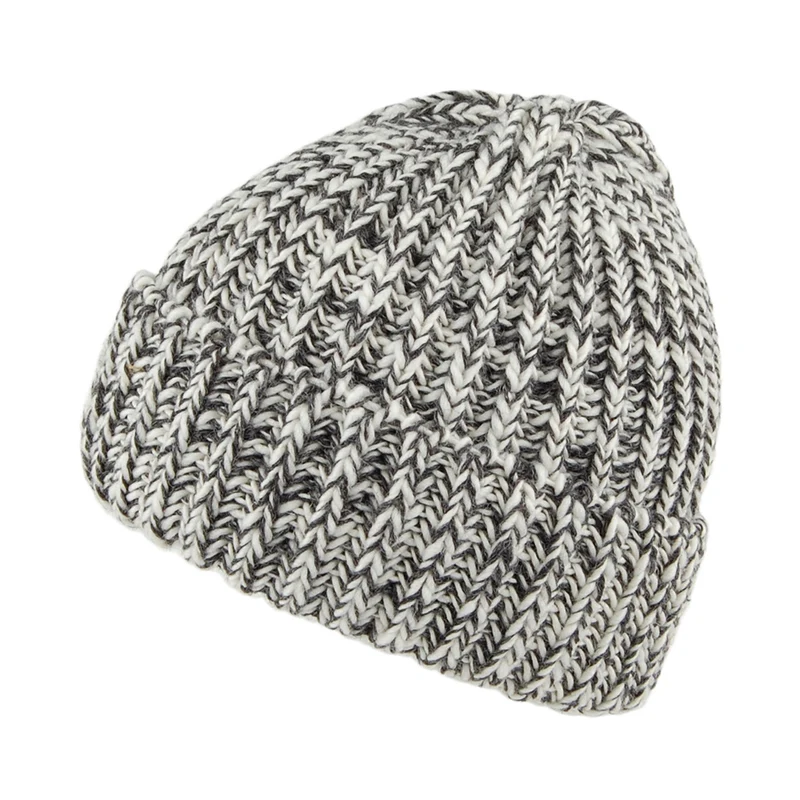 Highland 2000 Beanie Mütze mit Umschlag aus Englischer Merinowolle - Anthrazit