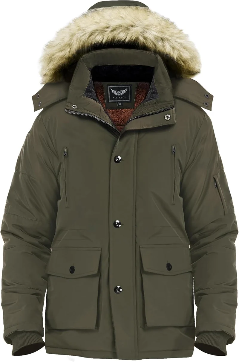 Winterjacke mit Abnehmbarer Kapuze für Herren – Gabriel Winterzauber Edition