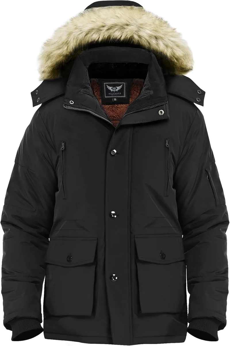 Winterjacke mit Abnehmbarer Kapuze für Herren – Gabriel Winterzauber Edition