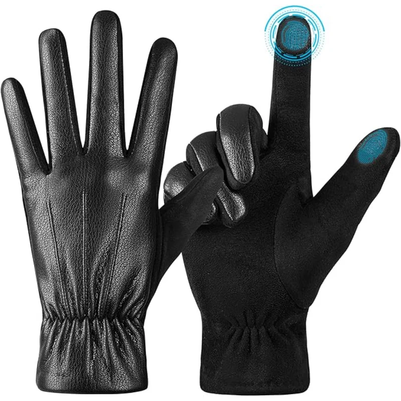 Lederne Touchscreen-Winterhandschuhe für Herren – Oliver Winterzauber Edition