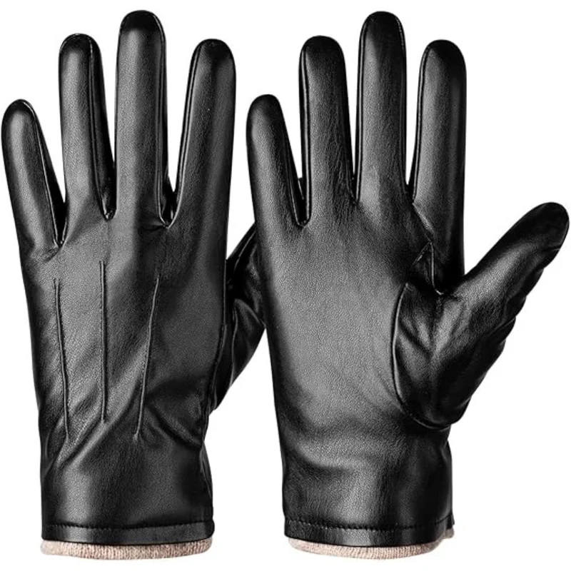 Winterliche Leder-Touchscreen-Handschuhe – TouchLuxe Frost Edition