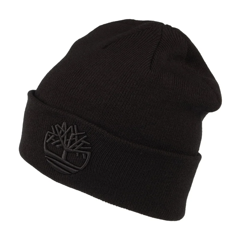 Timberland Tonal 3D Stickerei Beanie Mütze - Schwarz