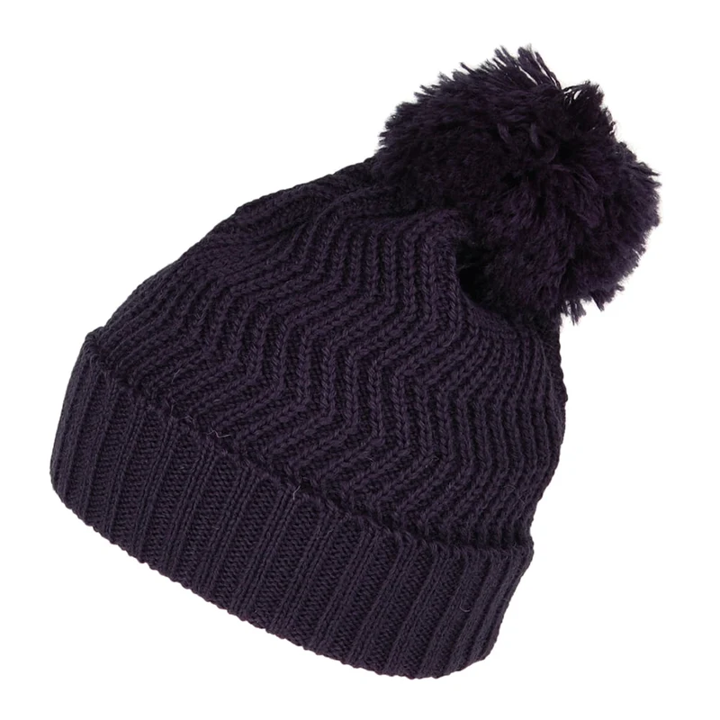 Highland 2000 Zickzack Bommelmütze - Marineblau
