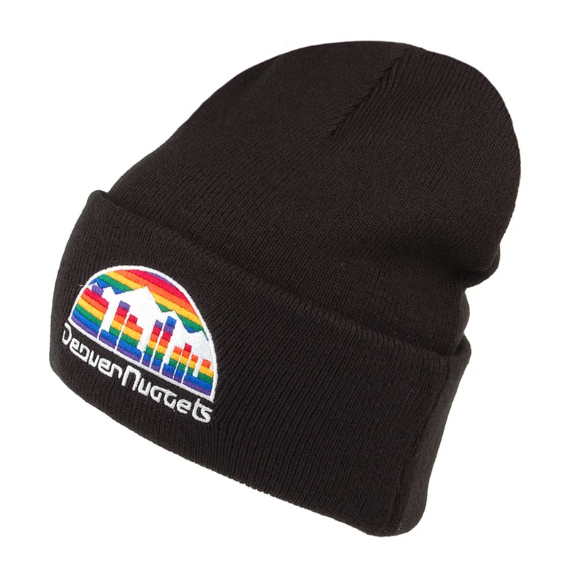 Mitchell & Ness Denver Nuggets Beanie Mütze - NBA Team Logo Cuff Knit - Schwarz