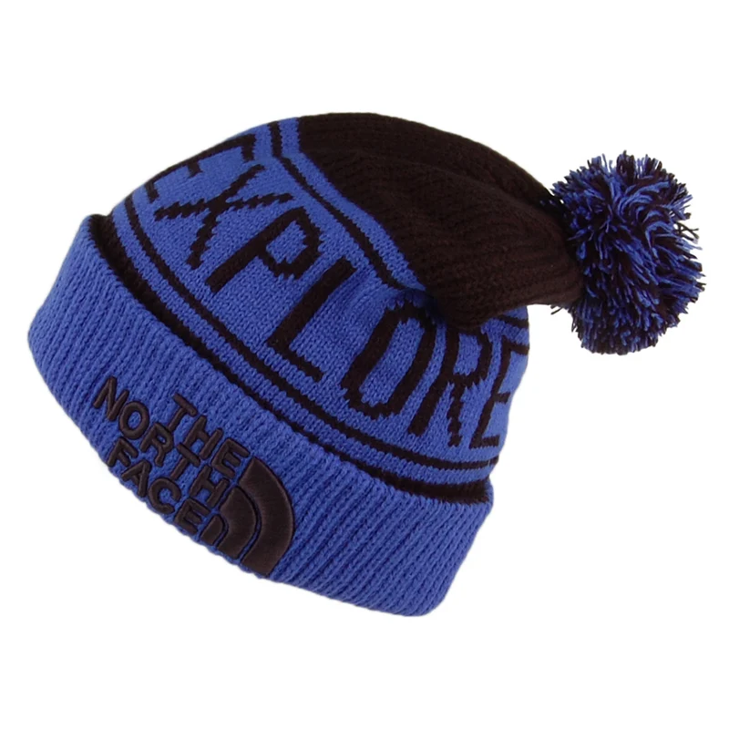 The North Face Retro TNF Bommelmütze - Blau-Schwarz