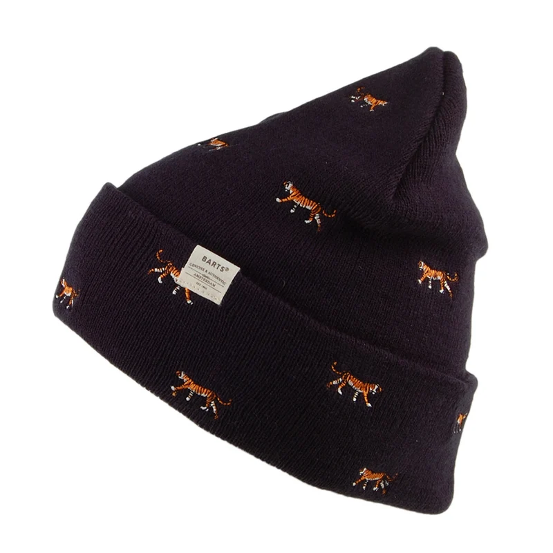Barts Vinson Tiger mit Umschlag Beanie Mütze - Marineblau