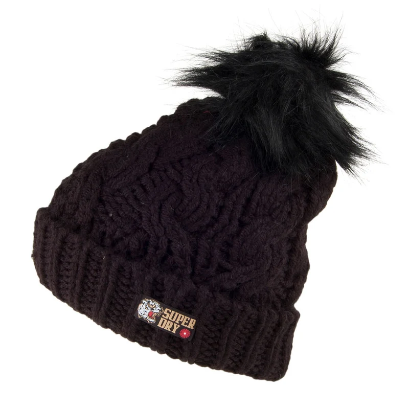 Superdry Chic Regal Bommelmütze - Schwarz