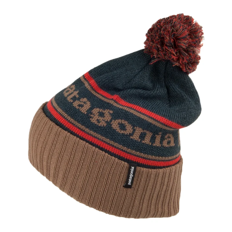 Patagonia Park Stripe Powder Town Bommelmütze - Khaki