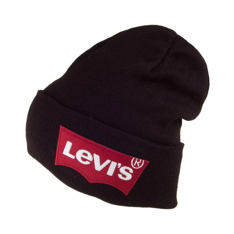 Levi's Oversized Batwing Beanie Mütze - Schwarz