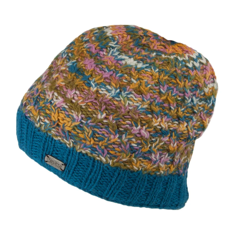 Kusan Brooklyn Beanie Mütze Mit Verdrehtem Doppel-Zopfstrickmuster - Petrol