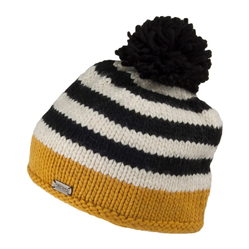 Kusan Moss Yarn Bommelmütze - Gelb